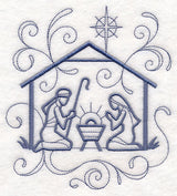 Doodle Holy Family in Stable