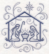 Doodle Holy Family in Stable