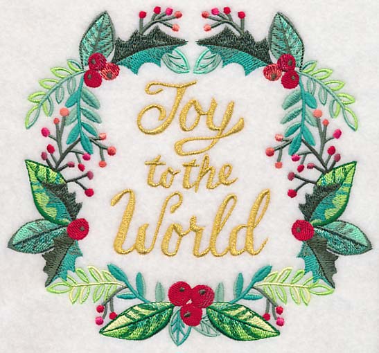 Joy to the World Wreath in Watercolor