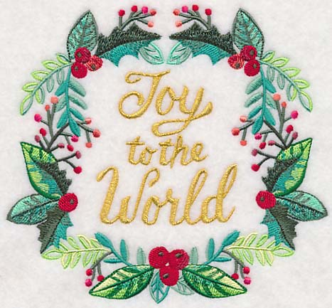 Joy to the World Wreath in Watercolor