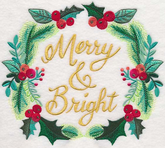 Merry & Bright Wreath in Watercolor