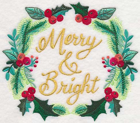 Merry & Bright Wreath in Watercolor