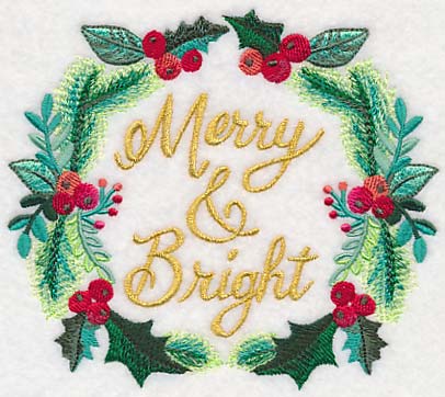 Merry & Bright Wreath in Watercolor