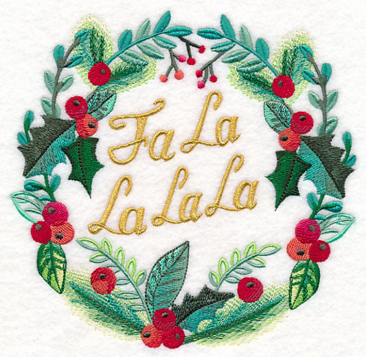 Fa La La Wreath in Watercolor