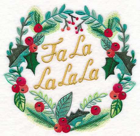 Fa La La Wreath in Watercolor