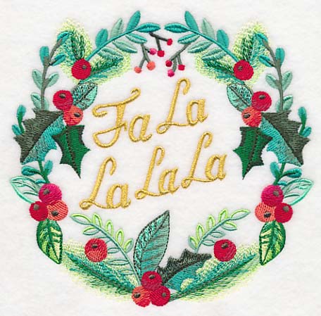 Fa La La Wreath in Watercolor