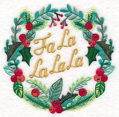 Fa La La Wreath in Watercolor