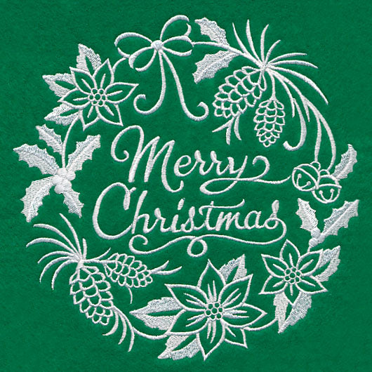 Merry Christmas Medallion (Whitework)