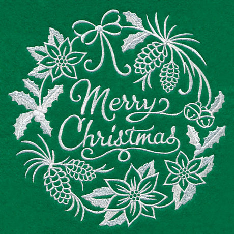 Merry Christmas Medallion (Whitework)
