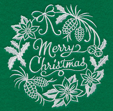 Merry Christmas Medallion (Whitework)