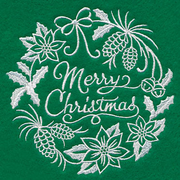 Merry Christmas Medallion (Whitework)