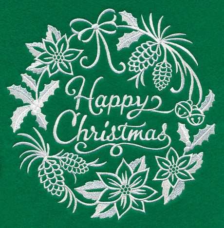 Happy Christmas Medallion (Whitework)
