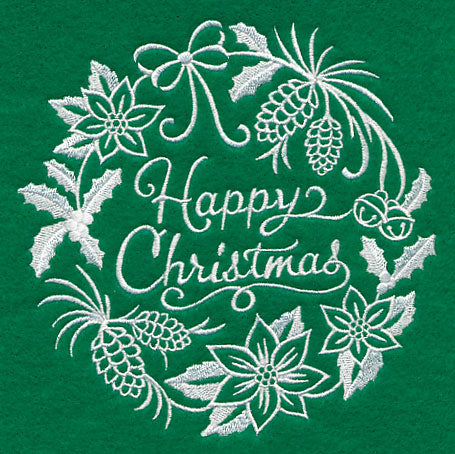 Happy Christmas Medallion (Whitework)