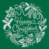 Happy Christmas Medallion (Whitework)