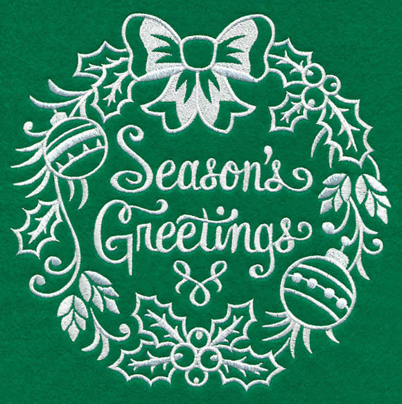 Season's Greetings Medallion (Whitework)