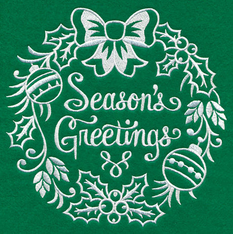 Season's Greetings Medallion (Whitework)