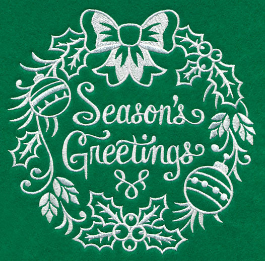 Season's Greetings Medallion (Whitework)