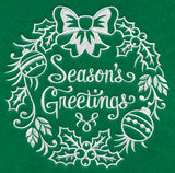 Season's Greetings Medallion (Whitework)