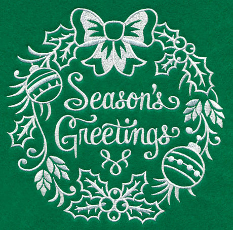 Season's Greetings Medallion (Whitework)