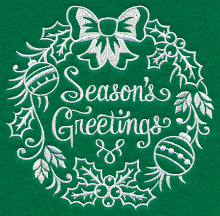 Season's Greetings Medallion (Whitework)