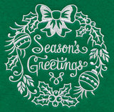 Season's Greetings Medallion (Whitework)