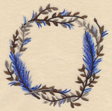 Wintry Feather Wreath in Watercolor