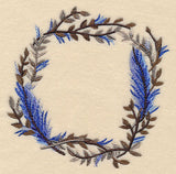 Wintry Feather Wreath in Watercolor