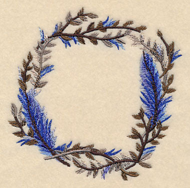 Wintry Feather Wreath in Watercolor