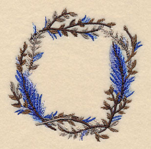 Wintry Feather Wreath in Watercolor