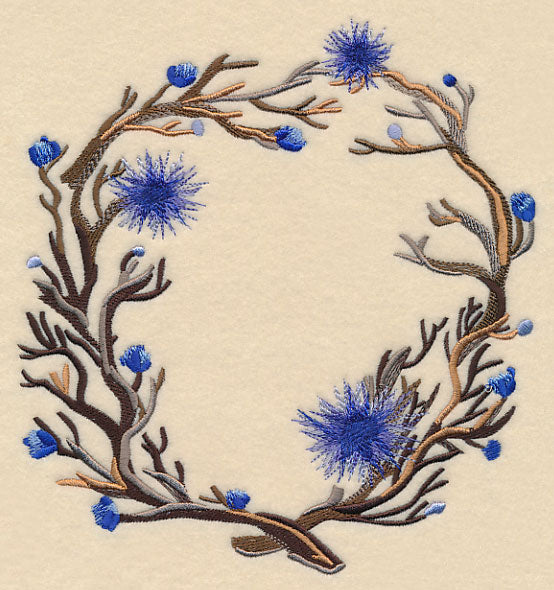 Wintry Branches Wreath in Watercolor