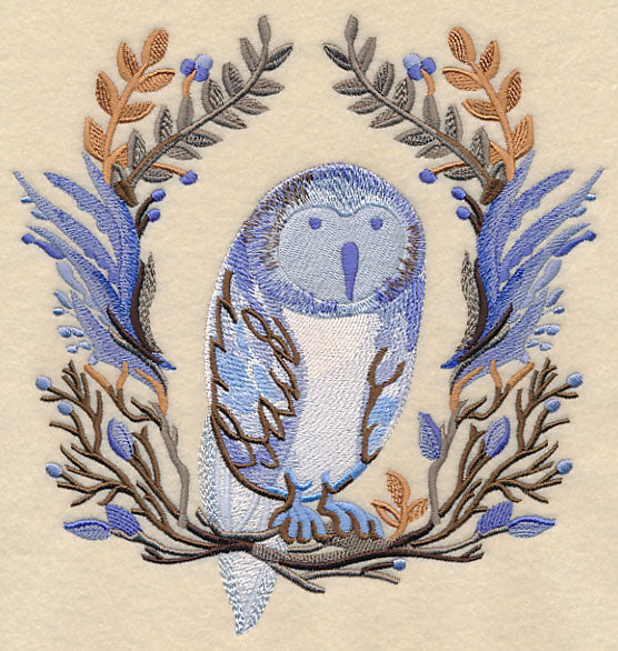 Wintry Owl Wreath in Watercolor