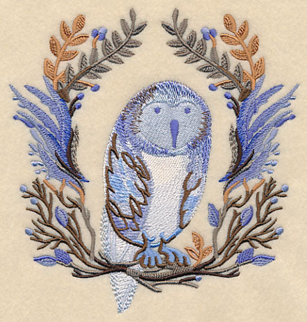 Wintry Owl Wreath in Watercolor