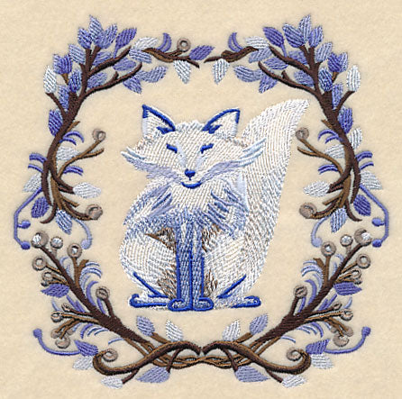 Wintry Fox Wreath in Watercolor