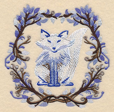 Wintry Fox Wreath in Watercolor