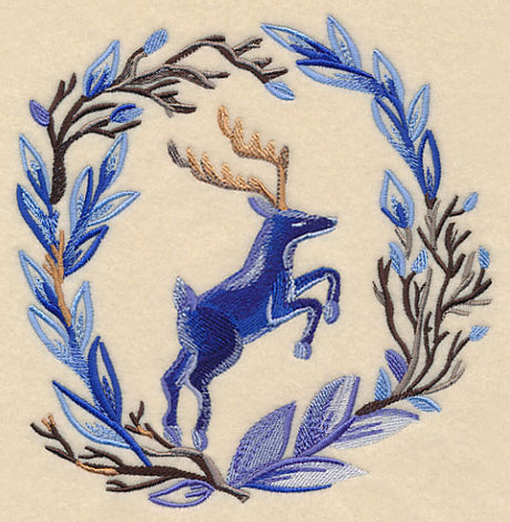 Wintry Deer Wreath in Watercolor