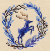 Wintry Deer Wreath in Watercolor