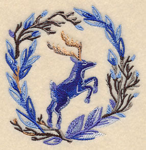 Wintry Deer Wreath in Watercolor