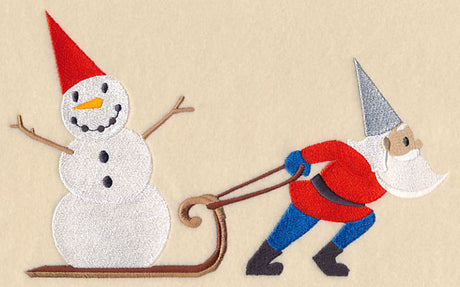 Winter Gnome Pulling Sled