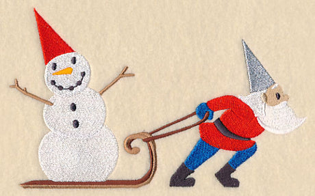 Winter Gnome Pulling Sled