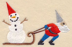 Winter Gnome Pulling Sled