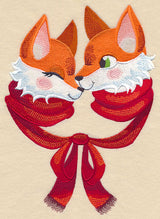 Snuggling Winter Foxes