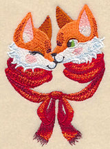 Snuggling Winter Foxes