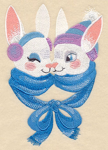 Snuggling Winter Bunnies