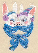 Snuggling Winter Bunnies