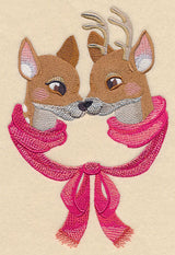 Snuggling Winter Deer