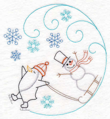 Skating Penguin Circle (Vintage)