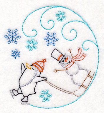 Skating Penguin Circle (Vintage)