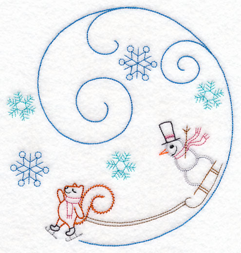 Skating Squirrel Circle (Vintage)