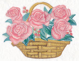 Romantic Roses Basket in Watercolor