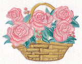 Romantic Roses Basket in Watercolor